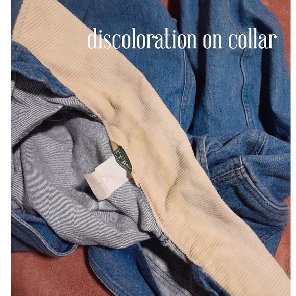 Vintage L.L Bean Light Blue Denim & Corduroy Barn Coat sz Medium - Picture 4 of 11